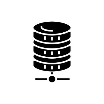 Database network icon, vector illustration, black sign on isolated background Illustrazione stock
