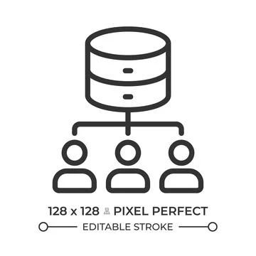Database network line icon Stock Illustration
