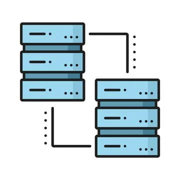 Database network server, cloud storage color icon Illustrazione stock
