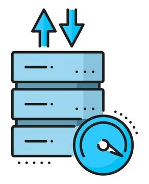 Database network server color icon, cloud storage Illustrazione stock