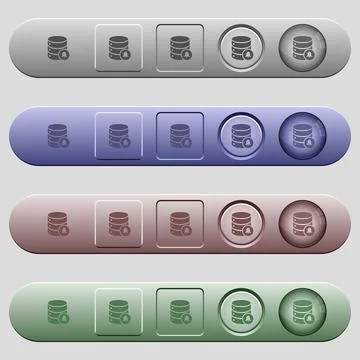 Database notifications icons on horizontal menu bars Stock Illustration