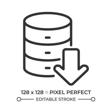 Database operations line icon Stock Illustration