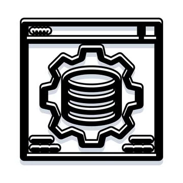 Database optimization and web system configuration Stockillustratie