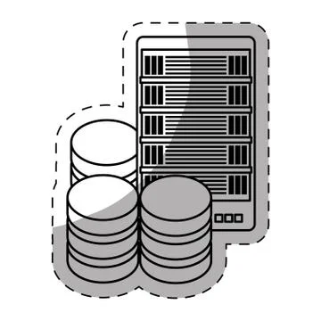 Database optimization server banner icon Illustrazione stock