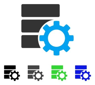 Database Options Gear Flat Icon Illustrazione stock