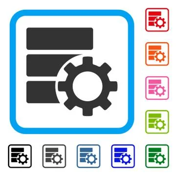 Database Options Gear Framed Icon Stockillustratie
