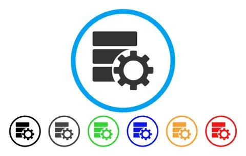 Database Options Gear Rounded Icon Illustrazione stock