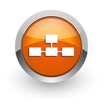 Database orange glossy web icon Illustrazione stock
