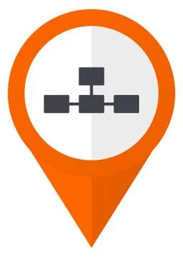 Database orange pointer vector icon in eps 10 isolated on white background. イラスト素材