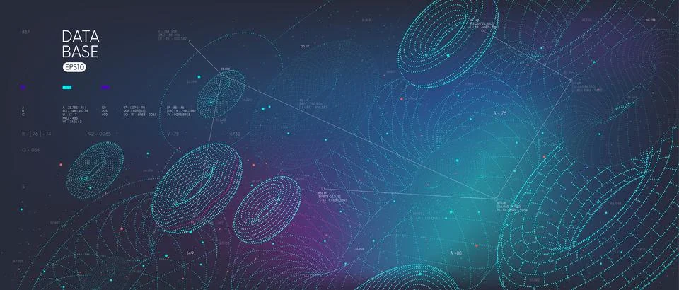 Database organization visualization analytics and statistics of digital inf.. Stock Illustration