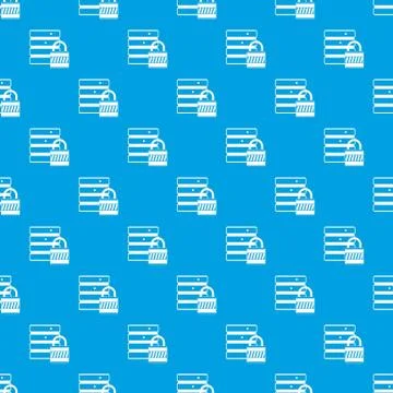Database with padlock pattern seamless blue Stock Illustration