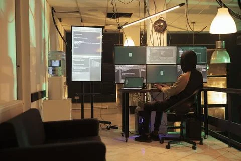 Database password cracking, computer system illegal access, data breach Stock Photos