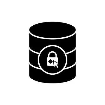 Database Password Security Black Filled Style Icon Stock Illustration