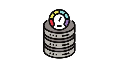 Database performance color icon animation Stock Footage 326106271