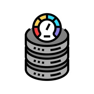 Database performance color icon vector illustration Stock Illustration