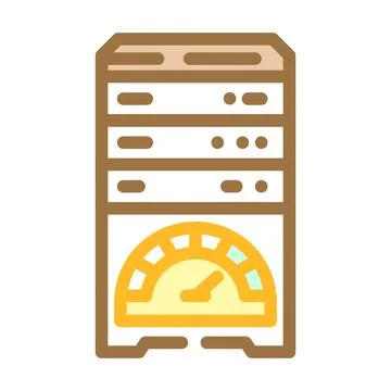 Database performance color icon vector illustration Stock Illustration