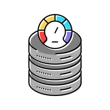 Database performance color icon vector illustration Illustrazione stock