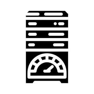 Database performance glyph icon vector illustration Illustrazione stock