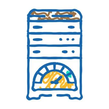 Database performance icon doodle illustration 스톡 일러스트
