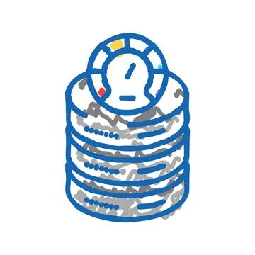 Database performance icon doodle illustration 스톡 일러스트
