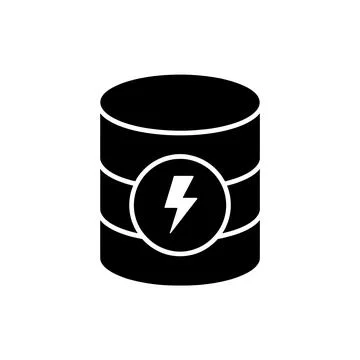 Database Performance Lightning Black Filled Style Icon Stockillustratie