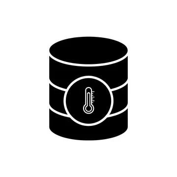 Database Performance Temperature Black Filled Style Icon Stock Illustration