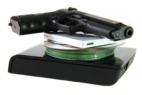 Database with pistol Stock Photos