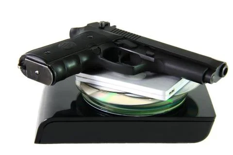 Database with pistol Stock Photos