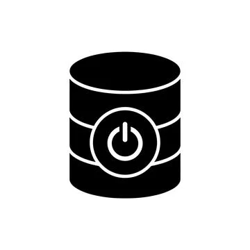 Database Power Control Black Filled Style Icon 库存插图