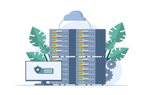 Database programmer concept, programming language. Stock-Illustration