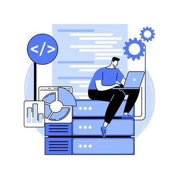 Database programming isolated cartoon vector illustrations. Stock Illustration