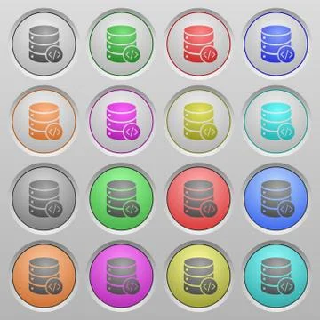 Database programming plastic sunk buttons Stock Illustration
