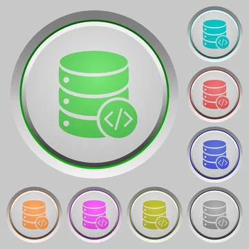 Database programming push buttons Stock Illustration