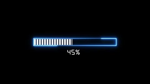 Database progress timer counts twenty three percent on black. Progress time.. Stock Footage 340997826