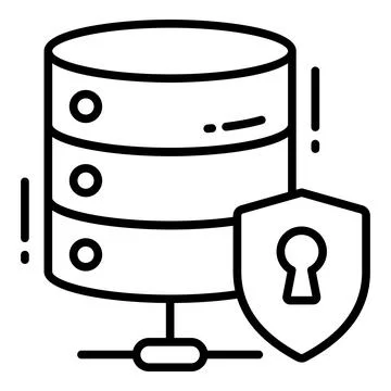 Database, Protection and security vector icons set cyber computer network b.. 스톡 일러스트