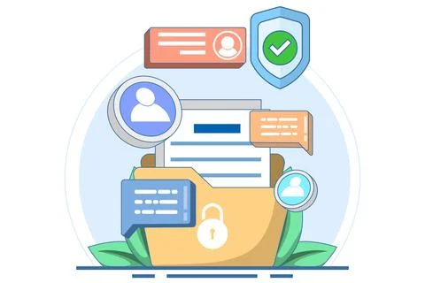 Database protection concept, Privacy data protection, Internet security. Stock Illustration