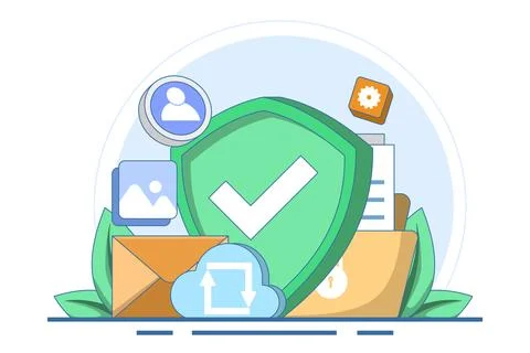 Database protection concept, Privacy data protection, Internet security. Stock Illustration