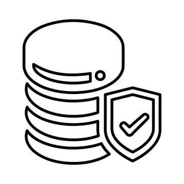 Database, protection, security outline icon. Line art design. 스톡 일러스트