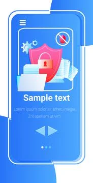 Database protection shield big data cloud privacy security concept vertical copy Illustrazione stock