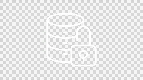 Database protection white line animation Stock Footage 340285411
