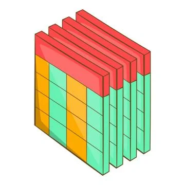 Database query table icon, cartoon style Stock Illustration
