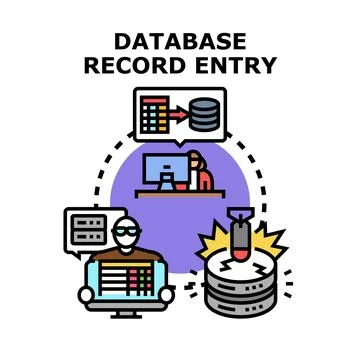 Database record entry concept vector illustration technology Stock Illustration