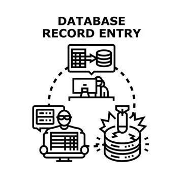 Database record entry concept vector illustration technology Stock Illustration
