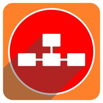 Database red flat icon isolated. Stock Illustration