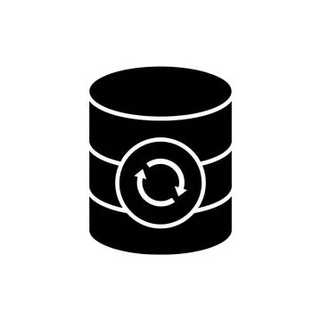 Database Refresh Sync Black Filled Style Icon Illustrazione stock
