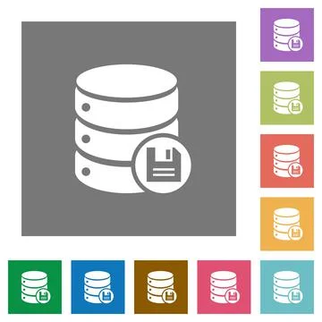 Database save square flat icons イラスト素材