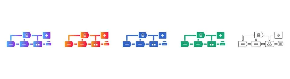 Database Schema Flow Diagrams Stock Illustration