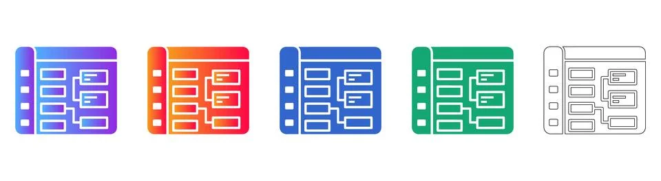 Database Schema Flowchart Icons Collection イラスト素材