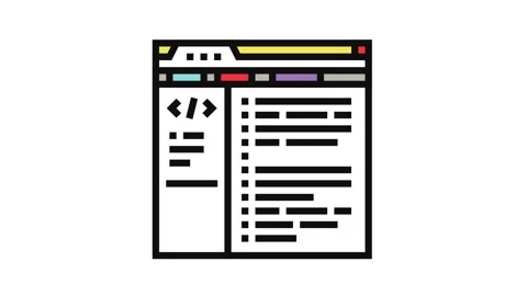 Database scripts color icon animation Stock Footage 326106278