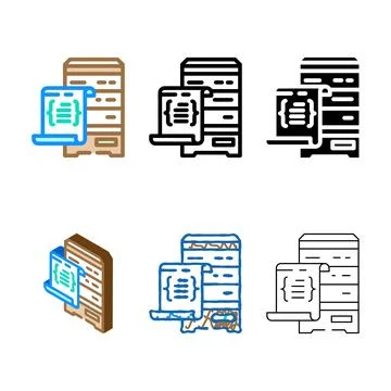 Database scripts color icon vector edition Stock-Illustration